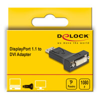 Delock Adapter DisplayPort 1.1 Stecker zu DVI Buchse Passiv schwarz