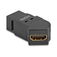 Delock Keystone Modul HDMI Einbaubuchse zu HDMI Buchse 45° gewinkelt 8K 60 Hz schwarz