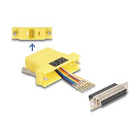 Delock D-Sub 25 Pin Buchse zu RJ45 Buchse Montagesatz gelb