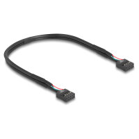 Delock USB 2.0 Adapter Pfostenstecker zu 2 x intern USB Type-E Key A Buchse gewinkelt magnetisch mit USB Pin Header Kabel 30 cm