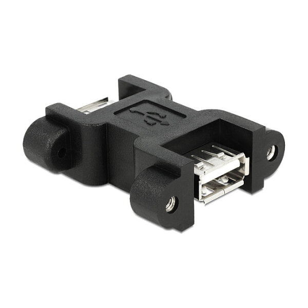 Delock Adapter USB 2.0 Typ A Buchse > USB Typ A Buchse mit Schraubanschluss