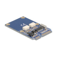 Delock Mini PCIe Adapter full size zu 2 x USB 2.0 Typ-A Buchse 30 cm