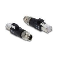 Delock M12 Adapter X-kodiert 8 Pin Stecker zu RJ45 Stecker schwarz
