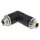 Delock Hohlstecker Adapter DC 5,5 x 2,1 mm Buchse auf Buchse mit Gewinde gewinkelt 90°