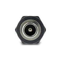 Delock Hohlstecker Adapter DC 5,5 x 2,5 mm Buchse auf Buchse mit Gewinde gewinkelt 90°