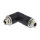 Delock Hohlstecker Adapter DC 5,5 x 2,5 mm Buchse auf Buchse mit Gewinde gewinkelt 90°