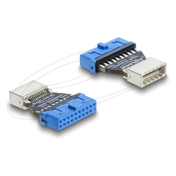 Delock Adapter USB 5 Gbps 20 Pin Pfostenbuchse zu USB 5 Gbps Typ-E Key B Buchse