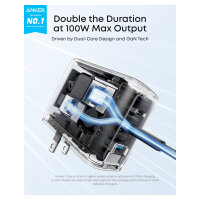 ANKER Charger 100W inkl. Display 2x USB-C 1x USB-A grey