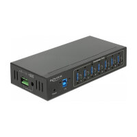 DELOCK Externer Industrie Hub 7 x USB 3.0 Typ-A mit 15 kV ESD Schutz