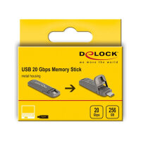 STICK DELOCK USB 20 Gbps USB-C Speicherstick 256GB Lesegeschwindigkeit 1980mB/s - Metallgehuse