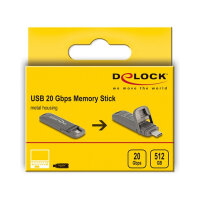 STICK DELOCK USB 20 Gbps USB-C Speicherstick 512GB Lesegeschwindigkeit 1980mB/s - Metallgehuse