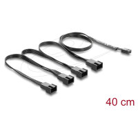 Delock Lüfterkabel Splitter 1 x 4 Pin PWM Buchse zu 4 x 4 Pin PWM Stecker schwarz ? 40 cm Länge mit 20 cm Abzweigen