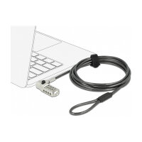 Navilock Notebook Sicherungskabel mit 3 Verriegelungskpfen und Zahlenschloss fr Kensington, Noble Wedge und Nano Slot und Zahlenschloss