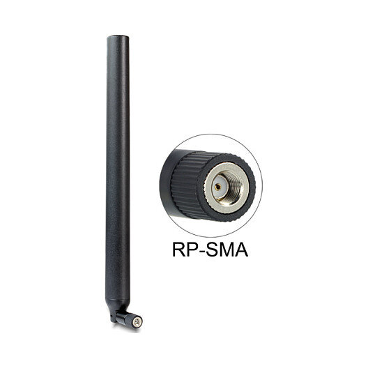 DELOCK Antenne WLAN RP-SMA 802.11 ac/a/h/b/g/n 5.5 - 9 dBi omni Gelenk schwarz