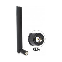 DELOCK LoRa 868mHz Antenne SMA Stecker 3 dBi omnidirektional mit Kippgelenk schwarz