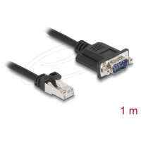 Delock CAN Bus Kabel RJ45 Stecker zu D-Sub 9 Pin Stecker mit Muttern Cat.5e STP 1 m
