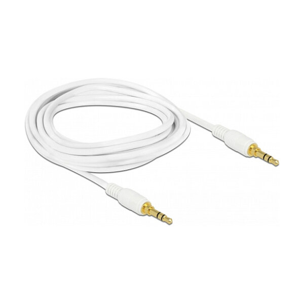 Delock Klinkenkabel 3,5 mm 3 Pin Stecker > Stecker 2 m weiß