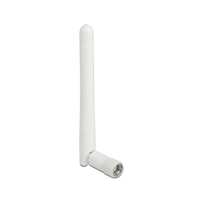 Delock WLAN 802.11 b/g/n Antenne RP-SMA Stecker 2 dBi omnidirektional mit Kippgelenk weiß