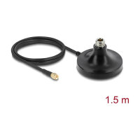 Delock Magnetischer Antennen Standfuß 1 x N Buchse zu 1 x SMA Stecker ULA100 1 m outdoor schwarz