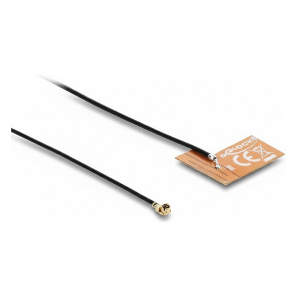 Delock WiFi 2,4 GHz Antenne I-PEX Inc., MHF® I Stecker 2 - 3 dBi omnidirektional mit Anschlusskabel 1.13 15 cm FPC intern Klebemontage