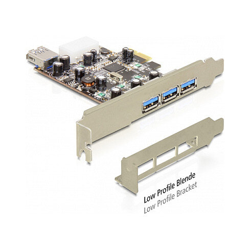 PCI Express x1 Karte > 3 x extern + 1 x intern USB 3.0 Typ-A Buchse