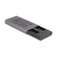 Externes USB 20 Gbps Gehäuse für 2 x M.2 NVMe PCIe SSD mit USB Type-C™ Buchse und Klon Funktion