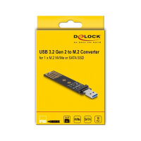 Combo Konverter für M.2 NVMe PCIe oder SATA SSD mit USB 3.2 Gen 2
