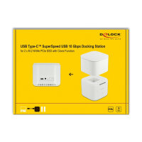 M.2 Dockingstation für 2 x M.2 NVMe PCIe SSD mit Klon Funktion
