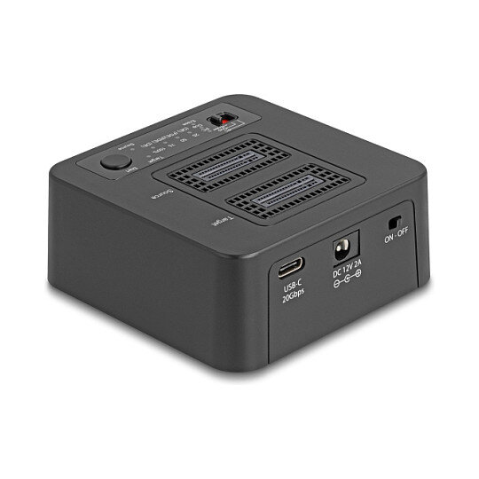 USB 20 Gbps M.2 Dockingstation für 2 x M.2 NVMe PCIe SSD mit Klon- und Löschfunktion