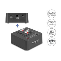 USB 20 Gbps M.2 Dockingstation für 2 x M.2 NVMe PCIe SSD mit Klon- und Löschfunktion