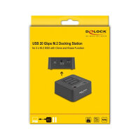 USB 20 Gbps M.2 Dockingstation für 2 x M.2 NVMe PCIe SSD mit Klon- und Löschfunktion