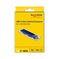 Externes Gehäuse für M.2 NVMe PCIe SSD mit USB Type-C™ Buchse transparent