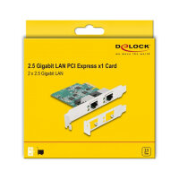PCI Express x1 Netzwerkkarte 2,5 Gigabit LAN 2 x RJ45 RTL8125