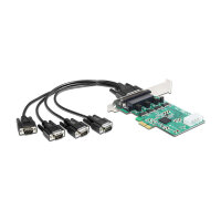 PCI Express x1 Karte zu 4 x Seriell RS-232 High Speed 921K mit Spannungsversorgung