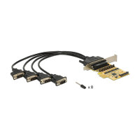 PCI Express x1 Karte zu 4 x Seriell mit Spannungsversorgung