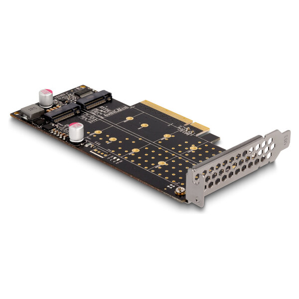 PCI Express x8 Karte zu 2 x intern NVMe M.2 Key M - Bifurcation - Low Profile Formfaktor
