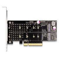 PCI Express x8 Karte zu 2 x intern NVMe M.2 Key M - Bifurcation - Low Profile Formfaktor