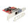 PCI Express x1 Karte zu 3 x extern USB 5 Gbps + 1 x extern Gigabit LAN - Low Profile Formfaktor