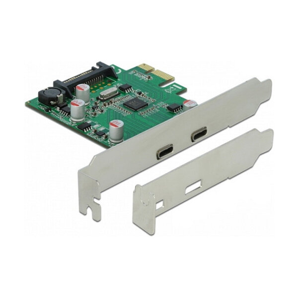PCI Express x1 Karte zu 2 x extern USB 5 Gbps USB Type-C™ Buchse