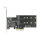 3 Port SATA und 2 Slot M.2 Key B PCI Express x4 Karte - Low Profile Formfaktor