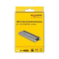 Externes Gehäuse für M.2 NVMe PCIe SSD mit SuperSpeed USB 20 Gbps (USB 3.2 Gen 2x2) USB Type-C™ Buchse - werkzeugfrei