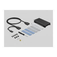 PCI Express x4 Karte zu 1 x intern NVMe M.2 Key M mit Kühlkörper und RGB LED Beleuchtung - Low Profile Formfaktor