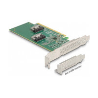 PCI Express 4.0 x16 Karte zu 4 x SFF-8639 NVMe - Bifurcation - Low Profile Formfaktor