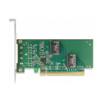 PCI Express 4.0 x16 Karte zu 4 x SFF-8639 NVMe - Bifurcation - Low Profile Formfaktor