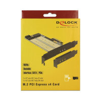 PCI Express x4 Karte > 1 x intern M.2 Key B + 1 x intern NVMe M.2 Key M - Low Profile Formfaktor