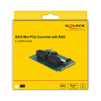 Mini PCIe Konverter zu 2 x SATA mit RAID