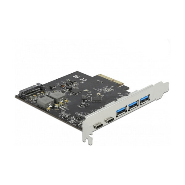 PCI Express x4 Karte zu 2 x USB Type-C™ + 3 x USB Typ-A - SuperSpeed USB 10 Gbps