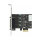 PCI Express x1 Karte zu 4 x Seriell RS-232 mit Spannungsversorgung 5 V / 12 V