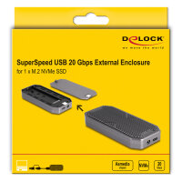 Externes Gaming Gehäuse für M.2 NVMe PCIe SSD mit SuperSpeed USB 20 Gbps (USB 3.2 Gen 2x2) USB Type-C™ Buchse und RGB LED Beleuchtung