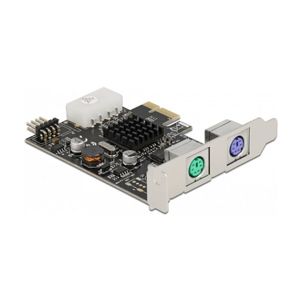 PCI Express x1 Karte zu 2 x PS/2 und USB Pfostenstecker - Low Profile Formfaktor